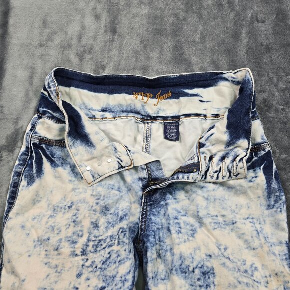 VIP Jeans High Rise Skinny Acid Wash Jeans Women 11/12 Y2K Button Fly Stretch - Picture 4 of 13